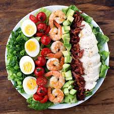 Coastal Cobb Salad With Creamy Cilantro Lemon Dressing Kit S Kitchen Recipe Salad Recipes Lunch Keto Recipes Easy Healthy Recipes