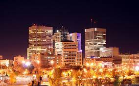 Winnipeg Night Skyline Manitoba Canada Wallpaper Skyline Night Skyline Prairie City