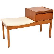 Purchased in 1983, seldom used, asking price $1,000 or best offer. Teak Telephone Bench 7 For Sale On 1stdibs