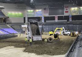 Crews Get Down And Dirty At Huntington Center Toledo Blade