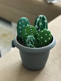 Kaktus Tas Boyama Sanat Kaktus Cizimler Sanat