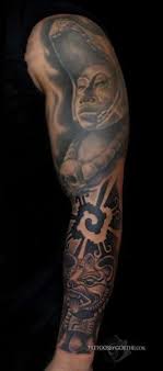 Black and white warrior tattoo looks very graceful and also denotes bravery and pride. Aztec Warrior Sleeve Hunabku Jaguar Warrior Aztec