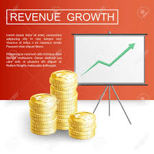 Stacked Coins Growth Chart Rising Revenue Concept Revenue Growth