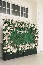 Chelsea And Josh Sayles Livingston Design Flower Wall Wedding Wedding Photo Walls Wedding Backdrop Decorations