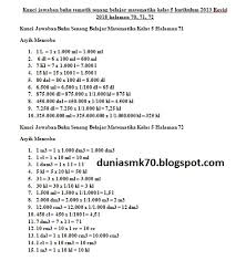 Kunci Jawaban Buku Senang Belajar Matematika Kelas 5 Kurikulum 2013 Revisi 2018 Halaman 70 71 72 Dunia Smk