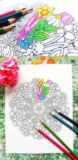 Each page has a short sentence at the bottom that complements the image. Spring Has Sprung Spring Coloring Page Pdf Spring Coloring Pages Easter Coloring Pages Mandala Coloring Pages