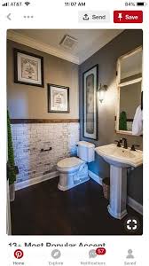 Faux Brick White Washed Wall In A Bathroom Using A Panel Of Brick Small Bathroom Remodel Small Bathroom Decor Bathroom Design Small