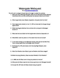 Watergate Webquest Worksheets Teachers Pay Teachers