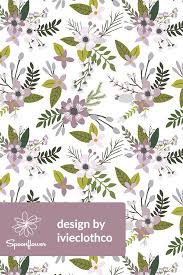 Colorful Fabrics Digitally Printed By Spoonflower Lavender Sprigs And Blooms Oversized Handmade Flowers Fabric Floral Background Floral Pattern