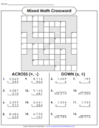 The pdf file contains two pages. Math Crossword Puzzles