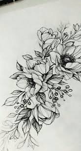 White Background Black And White Pencil Sketch Cool Designs To Draw Flowers Intertwined Flower Sketches Tree Tattoo Small Flower Drawing
