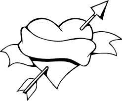 Coloriage coeur à imprimer : Coloriage Coeur D Amour Et Fleche Dessin Gratuit A Imprimer