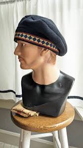 Black Beret With Runic Diamond Trim