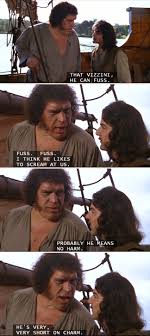 You Have A Great Gift For Rhyme Yes Yes Some Of Time Fezzik Are There Rocks Ahead If There Princess Bride Quotes Princess Bride Best Movie Quotes