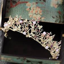Cheap Bridal Accessories Buy Quality Rhinestone Tiara Directly From China Hairband Wedding Suppliers Gold Pink Hair Jewelry Hair Jewelry Wedding Pink Tiaras