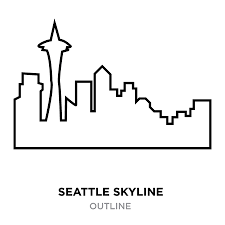 Seattle skyline with space needle and mt. Seattle Skyline Umriss Auf Weissem Hintergrund Vektor Illustration Lizenzfrei Nutzbare Vektorgrafiken Clip Arts Illustrationen Image 98875456