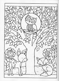 Thes free printable fall coloring pages say i love fall, and have a picture of someone picking apples and a picture of some children going on a hayride. Owl In Tree Fall Coloring Coloring Rocks