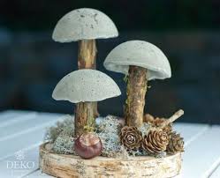 Diy Coole Herbstdeko Mit Pilzen Aus Beton Deko Kitchen Herbstdeko Herbst Dekor Diy Herbst Dekoration