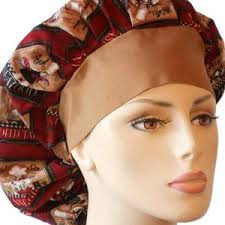 Shabby Chic Bouffant Surgical Cap Bakers Cap/chef Cap/anesthesist Scrub  Cap/vet Scrub Hat/or/rn Scrub Cap/dental Scrub Cap