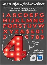 Graphicriver Vegas Casino Style Light Bulb Letters Font You Can Download To Create Your Own Graphics