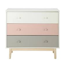 Kommode marseille holz 15 schubladen vintage look. Vintage Kommode 3 Schubladen Weiss Rosa Grau Blush Maisons Du Monde