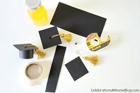 1 piece of 5.1/8 x 1.1/2 black card for the stopper. Diy Graduation Cap Bottle Toppers Celebrations At Home