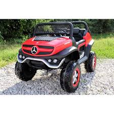 Voiture Electrique Pour Enfant Mercedes Unimog Rouge