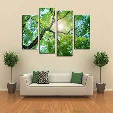 4 Pannelli No Frame Verde Albero Dipinto Su Tela Foto Arte Della Parete Della Dipinti Soggiorno Idea Di Decorazione Idee Per Decorare La Casa