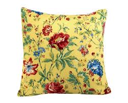 Yellow Pillows Decorative Throw Pillow Cover Colorful Flowers Country Cottage Couch Cushio Yellow Throw Pillows Decorative Throw Pillow Covers Throw Pillows