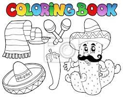 Descubra cactus lindo con sombrero mexicano sobre imágenes de stock en hd y millones de otras fotos, ilustraciones y vectores en stock libres de regalías en la colección de shutterstock. Libro Para Colorear Con Tema Mexicano 2 Pinturas Para La Pared Cuadros Sombrero Colorante Bigote Myloview Es