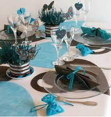 Hochzeit Tischdekoration Schokolade Blau Deco Mariage Turquoise Decoration Table Mariage Deco Table Mariage
