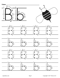 Printable Letter B Tracing Worksheet With Number And Arrow Guides Letter B Worksheets Alphabet Worksheets Letter Tracing Worksheets