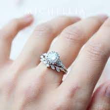 Evanthe Moissanite Engagement Ring Vintage Floral Moissanite Etsy Floral Engagement Ring Elegant Engagement Rings Engagement Ring White Gold