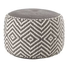 Pouf En Coton Gris Blanc Warm Gris Blanc Pouf Maison Du Monde Maison Du Monde