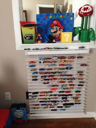 Use Wood Blinds On A Wall For Hot Wheel Car Storage And Display Hot Wheels Bedroom Hot Wheels Cars Storage Hot Wheels Storage