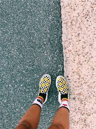 Black And White Checkered Vans With Sunflowers Custom Sunflower Vans Cute Vans Painted Shoes Shoes