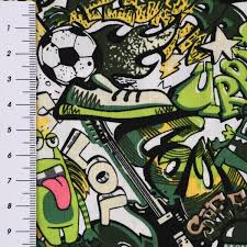 An interview with risk, the los angeles artist in winnipeg, canada for keep on keepin' on, a solo exhibition at the graffiti gallery, from august 15 to october 15, 2013. Baumwollstoff Popeline Cool Graffiti Monster Auto Weiss Grun Braun Gelb 1 5m Breite Schoner Leben Dein Lieblingsladen Im Netz