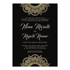 Indian Wedding Invitation Black Gold Mandala Invitation Zazzle Com Indian Wedding Invitations Black Wedding Invitations Hindu Wedding Invitations