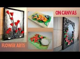 Amazing Flower Clay Arts On Canvas Diy Best Home Decor Ideas Air Dry Clay Youtube Clay Wall Art Clay Art Projects Clay Art