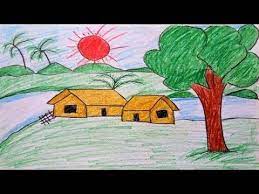 Such as rose, face, hair, fortnite characters How To Draw Scenery Of Spring Season For Kids Drawing Village Scenery Drawing For Kids Drawings Scenery
