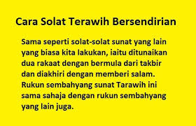 Solat tarawih hukumnya sunat muakkad iaitu yang sangat dituntut untuk dilaksanankan bagi umat islam setiap malam selepas solat isyak pada bulan ramadhan. Islam Itu Indah Like Share Cara Solat Terawih Facebook