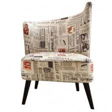 Elegant Accent Chair With Flaired Back Left Side In Newspaper Fabric Lc2132mfnele Lc2132mfnele Armen Living Accent Chairs Fabric Accent Chair Side Chairs