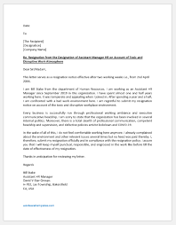 It is common to switch departments, accept a new job title, and write a resignation letter informing the job transfer employer. Resignation Letter Due To Toxic Work Environment Word Excel Templates