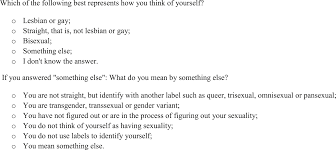 It generally consists of a series of questions about the patient's medical history followed by an examination. The Something Else Of Sexual Orientation Measuring Sexual Identities Of Older Lesbian And Bisexual Women Using National Health Interview Survey Questions Women S Health Issues