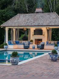 Love The Blue And White Accents Backyard Pavilion Outdoor Pavilion Pool Houses