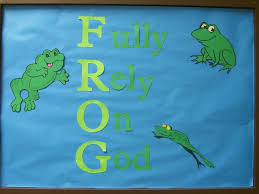 Fully Rely On God Kids Church Frog Bulletin Boards School Themes
