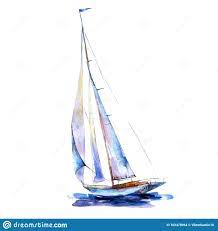 Watercolor Illustration Hand Drawn Painted Sailboat Isolated Object On White Background Stock Illust Watercolor Illustration Watercolor Water Etsy Watercolor