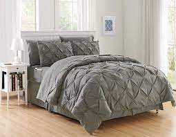 7 piece gray embroidery comforter set queen or king size new. Amazon Com Elegant Comfort Luxury Best Softest Coziest 8 Piece Bed In A Bag Comforter Set On Amazon Silky Soft Complete Set Includes Bed Sheet Set With Double Sided Storage Pockets King Cal King Gray Home Kitchen