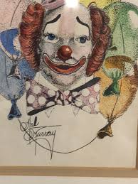 Clown Balloons By Hal Murray Framed & Matted 8-1/4”x10-1/4”
