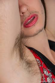 Horny amateur babe with a mustache and beard Kisa Fae shows her hairy body  - pornpic.com